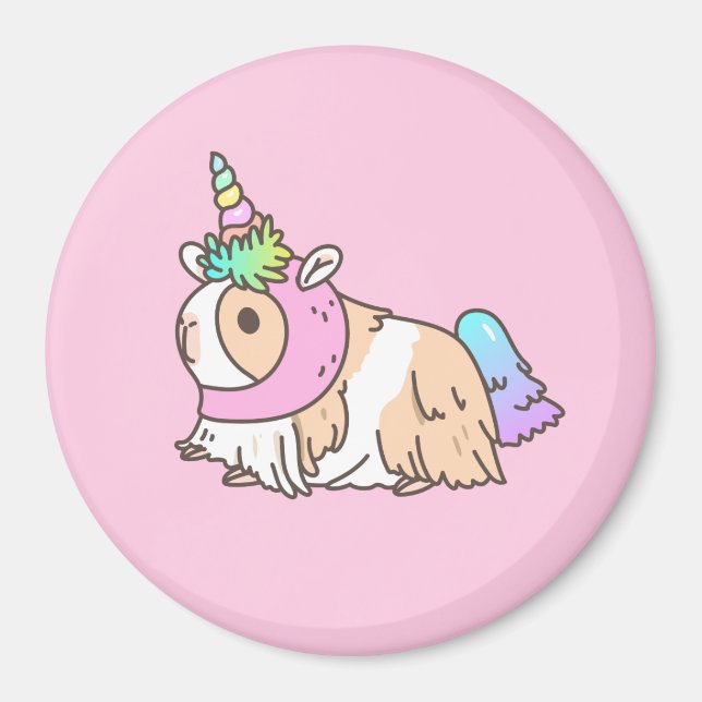 Guinea pig unicorn magnet (Front)
