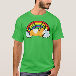 Guinea Pig Unicorn Rainbow Clouds Happy Positive F T-Shirt