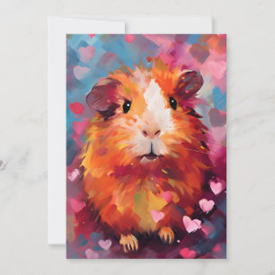 Guinea pig Valentine's Day  Holiday Card