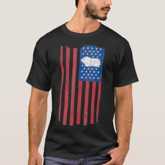 Guinea Pig Vintage American Flag Retro Pet Rodent T-Shirt