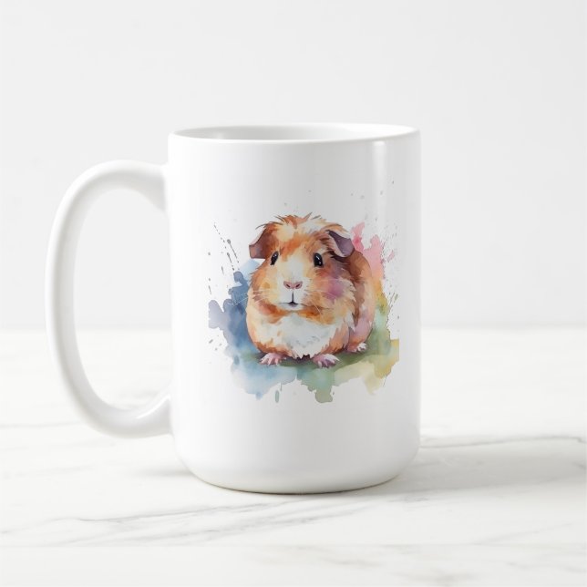 Guinea Pig Watercolor Splash Gift   Coffee Mug (Left)