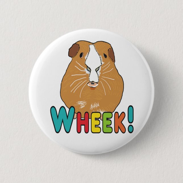 Guinea Pig Wheek 6 Cm Round Badge (Front)