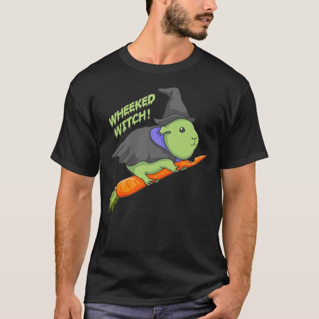 Guinea Pig Wheeked Witch Halloween T-Shirt (Front)