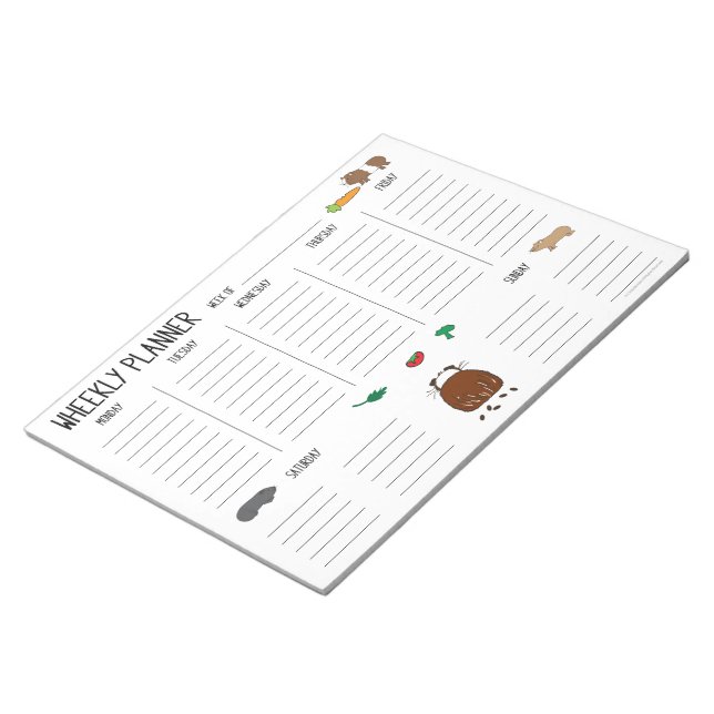 Guinea Pig Wheekly (Weekly) Planner To Do List Notepad (Angled)
