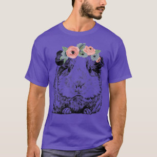 Guinea Pig with Floral Headband Premium  T-Shirt