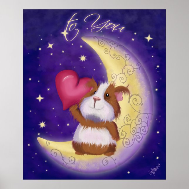 guinea pig with heart poster (Front)