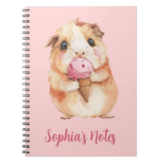Guinea Pig with Icecream Personalised Notebook