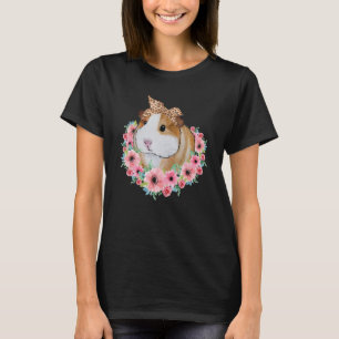 Guinea Pig With Leopard Headband Flower Guinea Pig T-Shirt