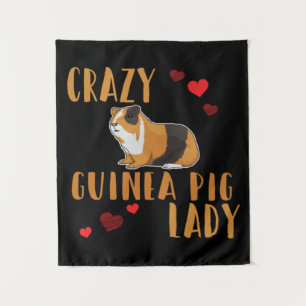 Guinea Pig Womens Crazy Guinea Pig Lady Tapestry