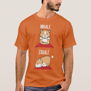 Guinea Pig Yoga Fart Funny Inhale Ehale Pet Positi T-Shirt