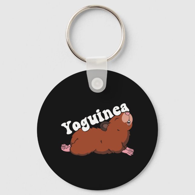 Guinea Pig Yoga Pose Yoguinea Key Ring (Front)