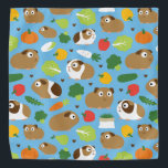 Guinea Pigs And Their Treats Bandana<br><div class="desc">Cute guinea pigs and their treats.</div>