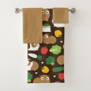 Guinea Pigs And Their Treats Bath Towel Set