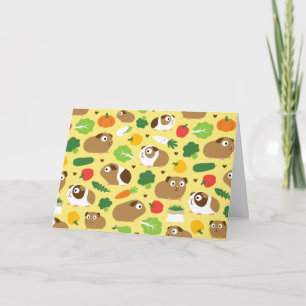 Guinea Pigs And Their Treats Card