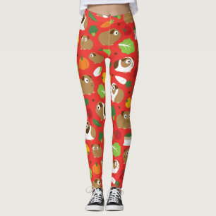 Guinea Pigs And Their Treats Leggings