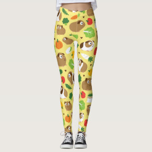 Guinea Pigs And Their Treats Leggings