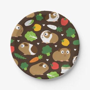Guinea Pigs And Their Treats Paper Plate