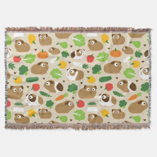 Guinea Pigs And Their Treats Throw Blanket