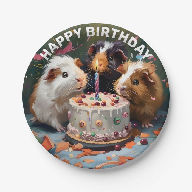 Guinea Pigs Birthday Party Paper Plate (Front)
