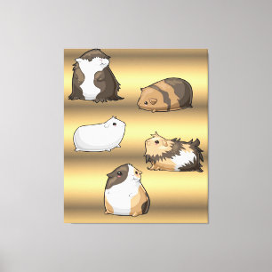 Guinea Pigs Cute Guinea Pigs Gold Lover Gifts Canvas Print