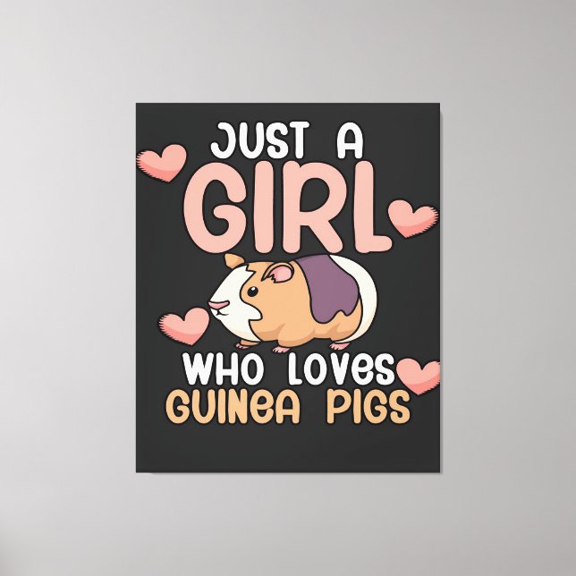 Guinea Pigs | Girl Who Loves Guinea Pigs Canvas Print (Front)