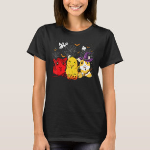 Guinea Pigs Halloween  Witch Satan Pumpkins T-Shirt