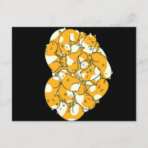 Guinea Pigs Heart Gift Announcement Postcard