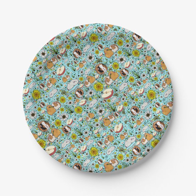 Guinea Pigs in Blue Paper Plate (Front)