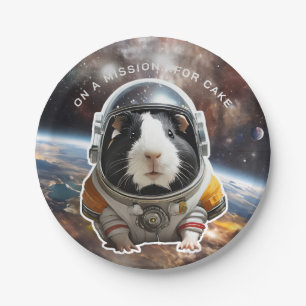 Guinea Pigs in Space! Retro  Explorer Astronaut Paper Plate