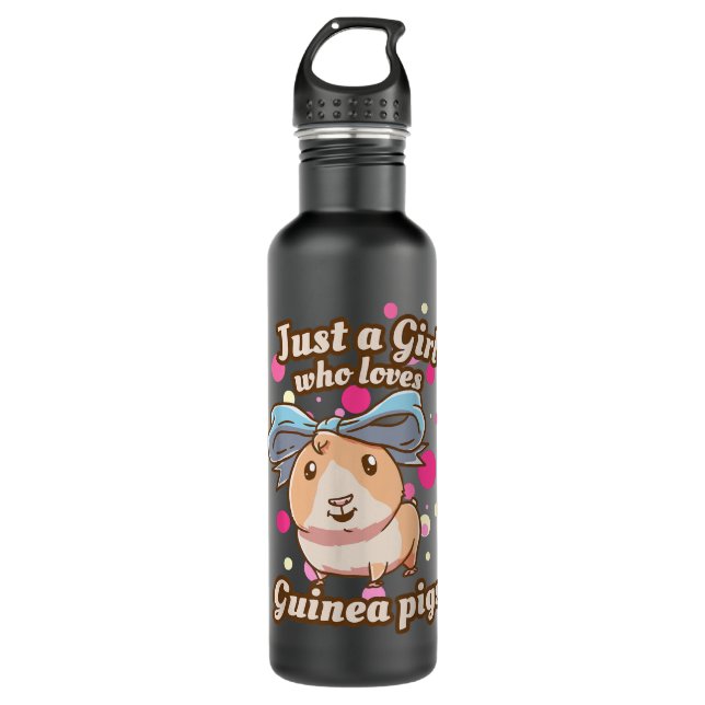 Guinea Pigs Just A Girl Who Loves Gift  710 Ml Water Bottle (Front)