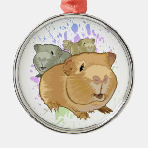 Guinea Pigs Metal Tree Decoration