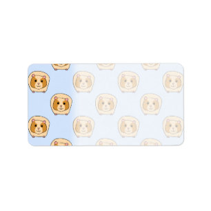 Guinea Pigs on Blue. Label