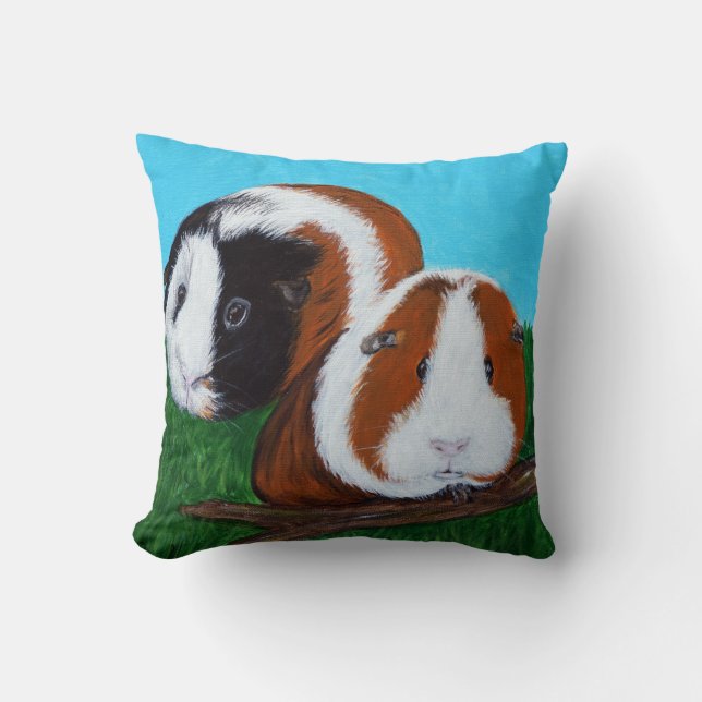 Guinea Pigs Painting Cushion (Front)