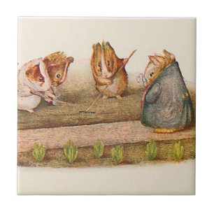 Guinea Pigs Tending Vegetable Garden Tile