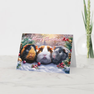 Guinea Pigs Winter Wonderland Christmas Card