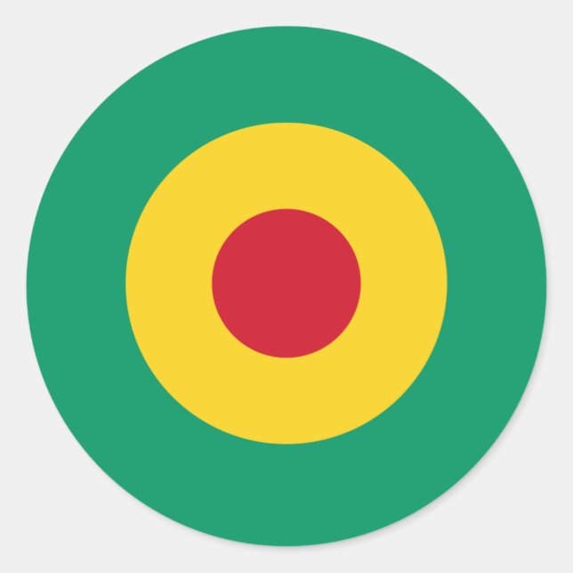 Guinea roundel country flag symbol army military a classic round sticker (Front)