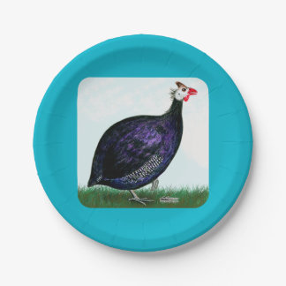 Guinea Royal Purple and Sky Paper Plate