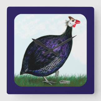 Guinea Royal Purple and Sky Square Wall Clock