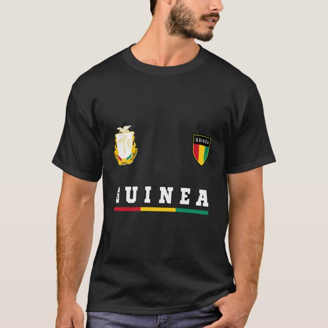Guinea Sport Soccer Jersey Flag Football Conakry T-Shirt (Front)