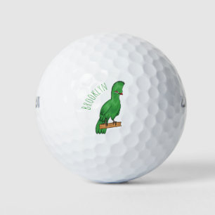 Guinea turaco bird cartoon illustration golf balls