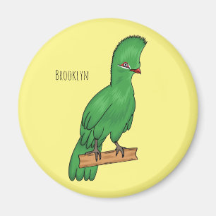 Guinea turaco bird cartoon illustration magnet