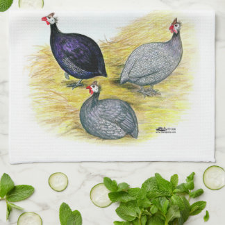 Guineas Purple, Coral Blue and Lavender Tea Towel