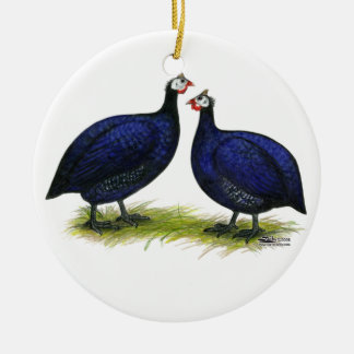 Guineas Royal Purple Pair Ceramic Tree Decoration