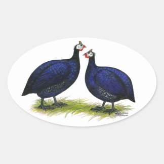 Guineas Royal Purple Pair Oval Sticker