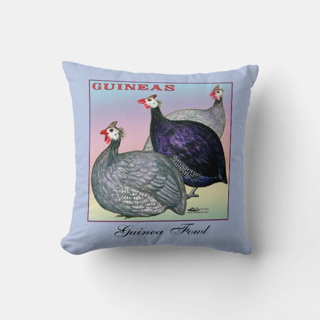 Guineas Three Fowl Cushion (Front)