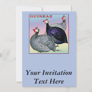 Guineas Three Fowl Invitation