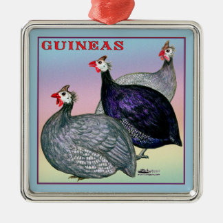 Guineas Three Fowl Metal Tree Decoration