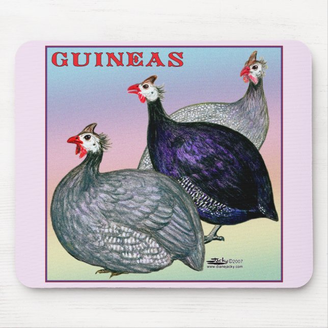 Guineas Three Fowl Mouse Pad (Front)