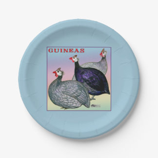 Guineas Three Fowl Paper Plate