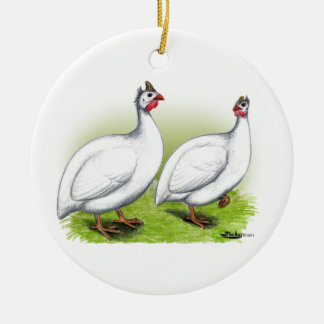 Guineas: White Ceramic Tree Decoration